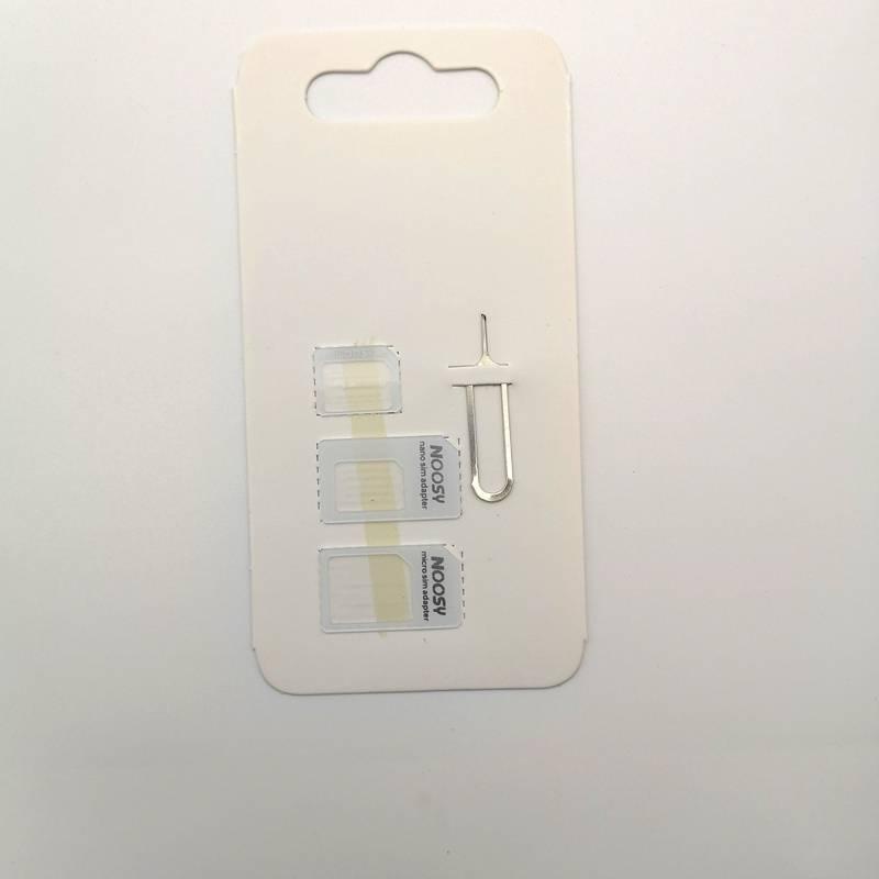 SIM Card Adapter 4 in 1 Noosy Nano Micro SIM Adapter Standard SIM Card Adapters Eject Pin Key For iPhone Samsung