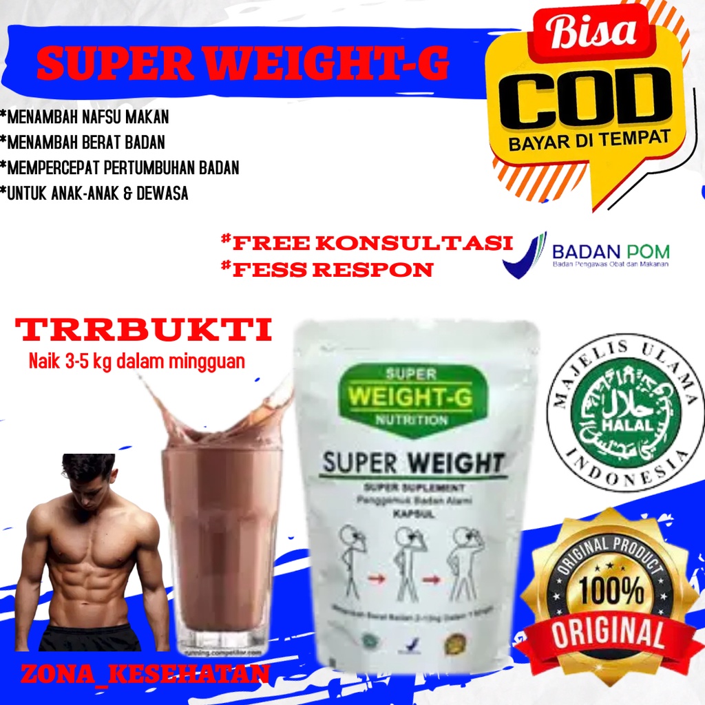 

PENGGEMUK BADAN DEWASA SUPER WEIGHT GAINT KAPSUL DAN SUSU PENGGEMUK BADAN