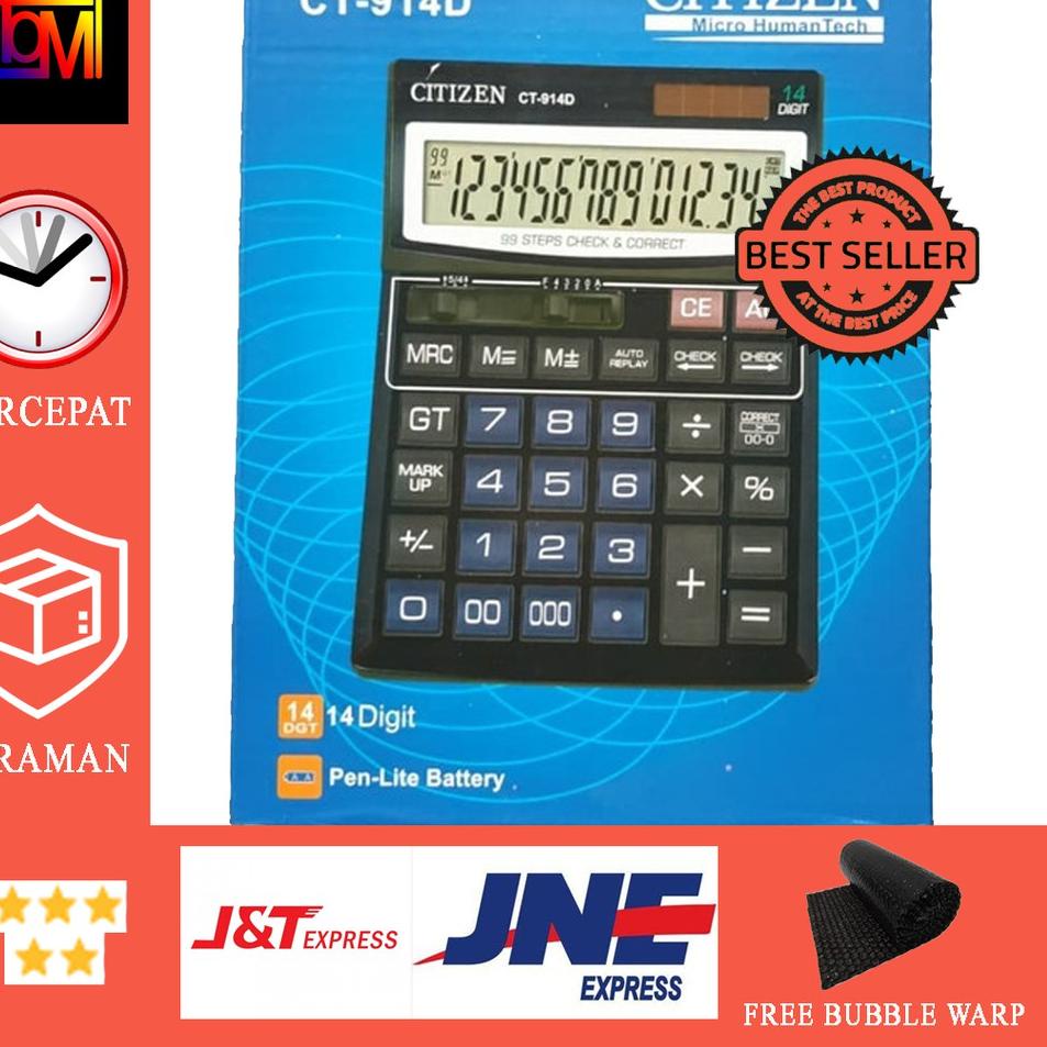 

Kirim Langsung BESAR ! Kalkulator Citizen 914D 14 digit - Kakulator Dagang / Kalkulator Check / Calculator Besar ➹➺ ➴ ➴