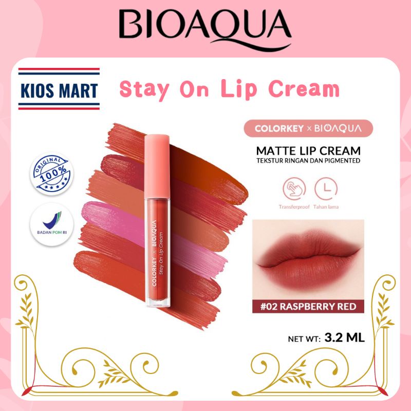 Colorkey X Bioaqua Stay On Lip Cream | 24 Jam Tahan Lama