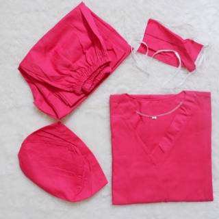 Taviamedika Baju  OK kerah V  warna Pink Fanta ukuran  S 