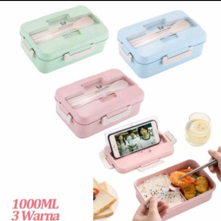 Kotak Makan Lunch Box Bento Bekal Anak Set Sendok Sumpit/lunch box anak gratis sendok sumpit BPA Free/tempat bekal anak