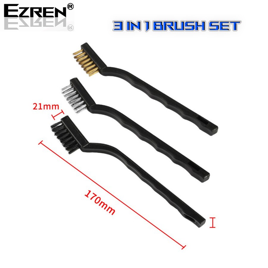Ezren EZ-0440 3 in 1 Sikat Wire Kawat Brush 3pcs Steel Tembaga Kawat