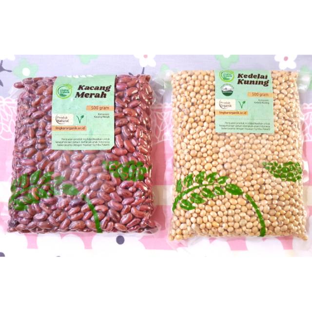 KACANG MERAH HIJAU &amp; KEDELAI Lingkar Organik 500 gram