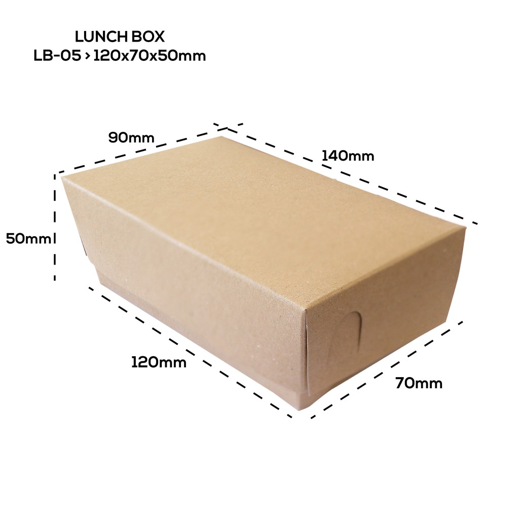 LUNCH BOX PAPER BAHAN KRAFT/ COKLAT SIZE SMALL FULL LAMINASI SIZE S