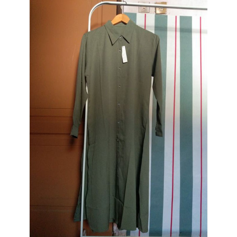 Long Tunik polos lemon skin premium