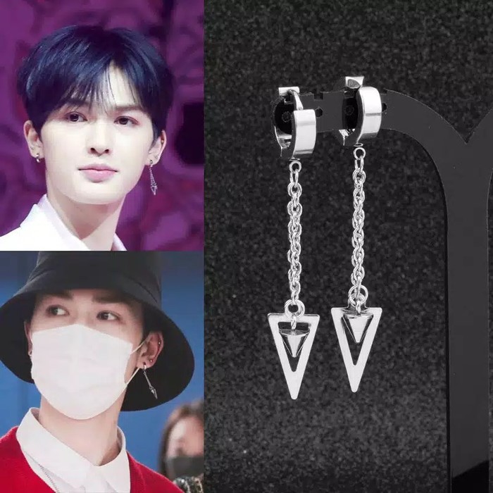 EE0405 - Anting JEPIT Tanpa Tindik Pria Wanita Kpop Korea BTS EXO NCT DAY6 SKZ GOT7 Daniel Enhypen Treasure Day6 BigBang Blackpink Twice Red Velvet Itzy Ive Aespa Loona New Jeans Stayc