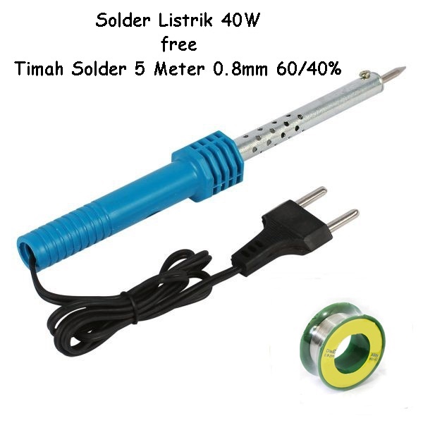 Solder Listrik 40 Watt Solder Listrik Paket Free Timah Solder 5 Meter