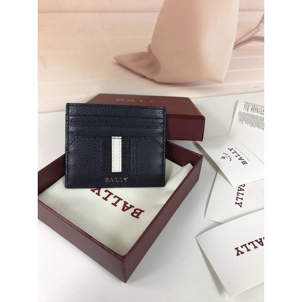 [Authentic 100%] Bally Card Holder Thar Leather for Men