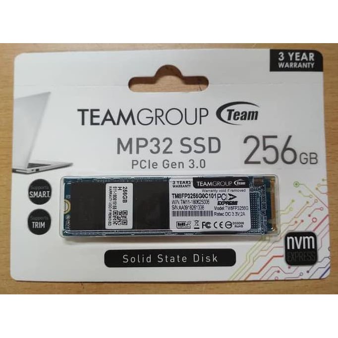 Team M.2 2280 TM8FP3256G0C101 - 256GB R 1500MB/s - PCI-e 3.0 x4