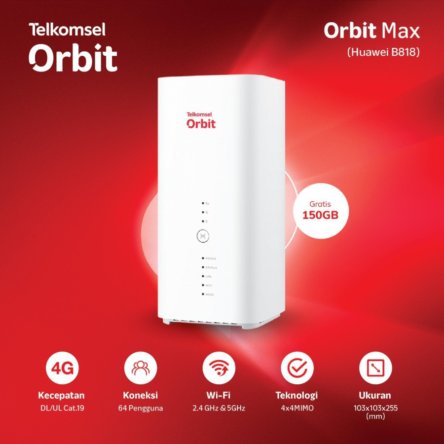ORBIT MAX B818 UNLOCK HUAWEI Modem Router Telkomsel-Huawei B818