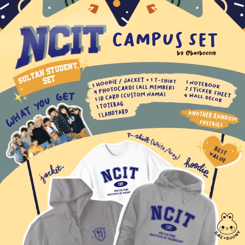 [SULTAN STUDENT SET] NCIT Hoodie / Zipper Jacket and Tshirt