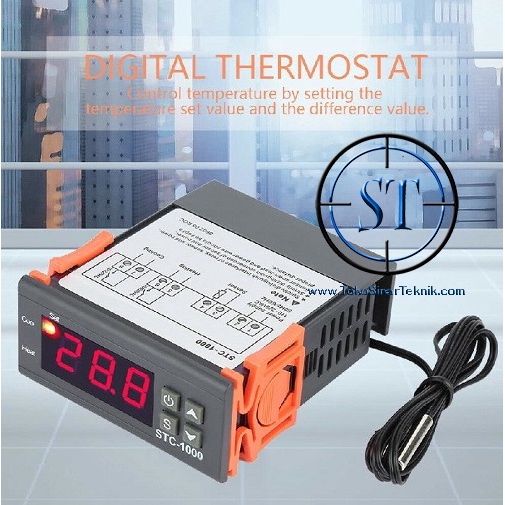 Digital Temperature Controller STC-1000 AC 220V Thermostat With Sensor Regulator Control STC1000 STC 1000  Untuk Mesin Tetas Telur Aquarium