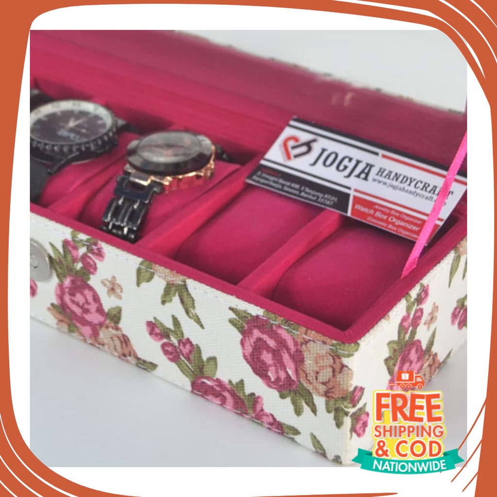 JAm Cewe Pink Bue Sky Gold Silver rubber Anti karat Air / Pink Shabby Watch Box / Kotak Tempat Jam T