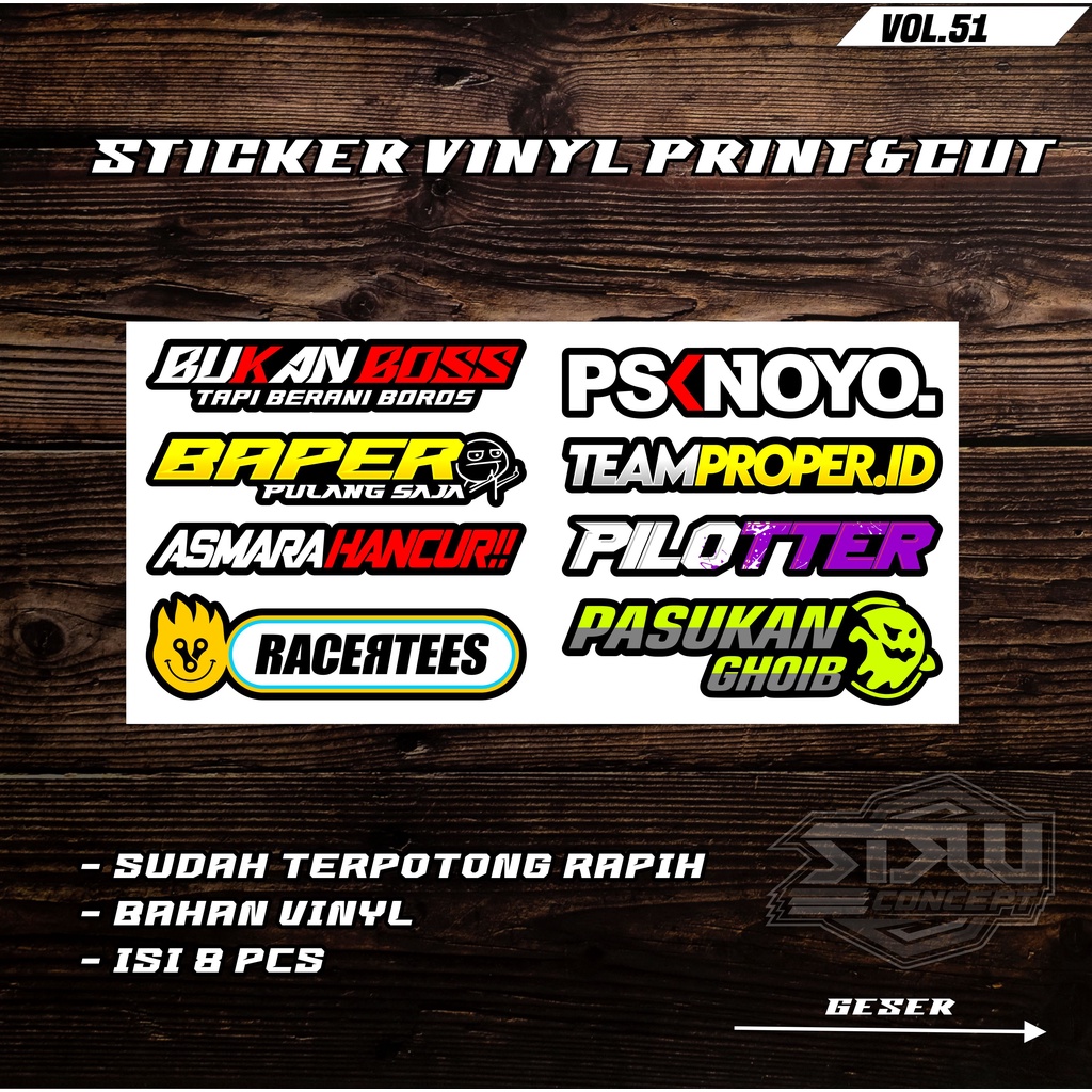 Sticker Print cut Stiker racing Pack stiker Motor