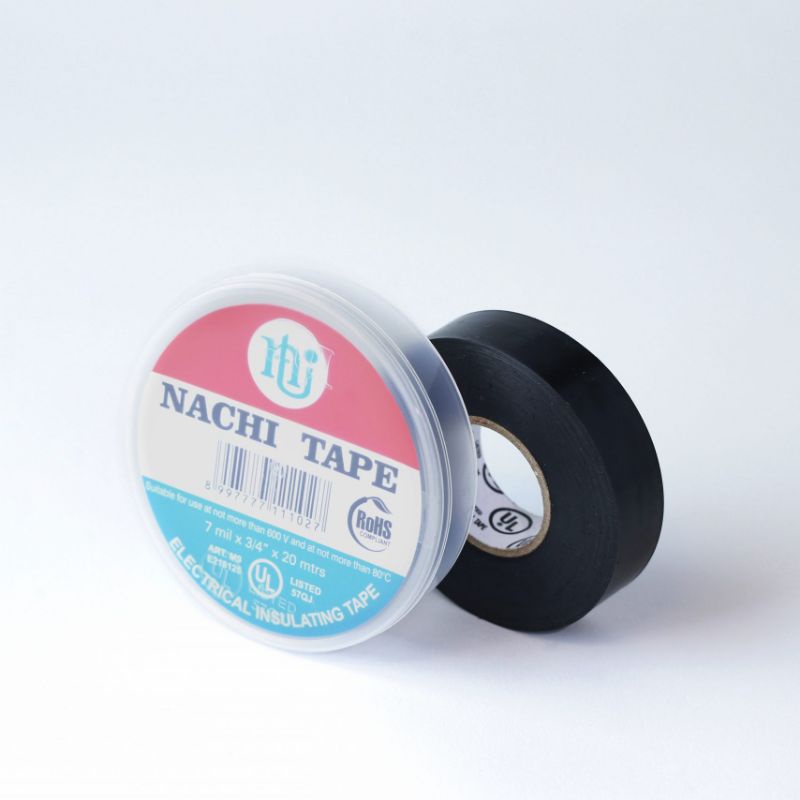 

PVC Electrical Insulating Tape Nachi Black 19mm 20mtr - Isolasi Listrik