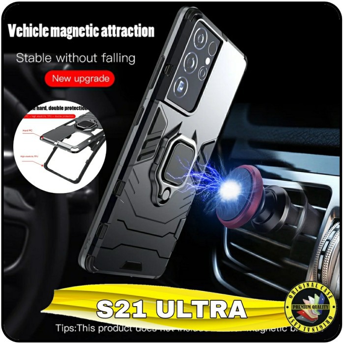 Casing Samsung Galaxy S21 S 21 Ultra Hardcase Iring Magnetic Robot