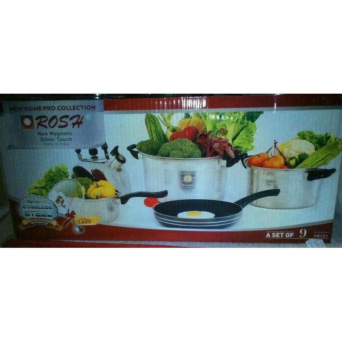 Panci Set Rosh 9 Pcs - Stainless Steel Ragilanggara20