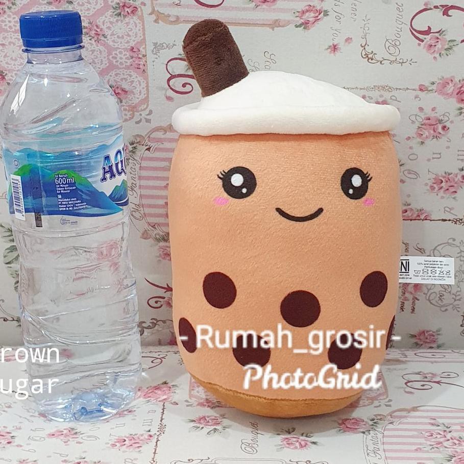 ➴ Boneka Boba Bubble Milk Tea Brown Sugar Ukuran Kecil ♩
