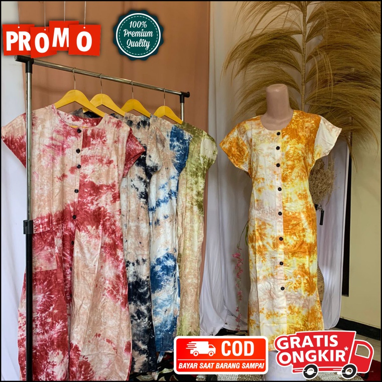 Daster bali loss tie dye JUMBO Uk-XXL, tye die, tye dye kalong baju tidur wanita murah, Daster panja