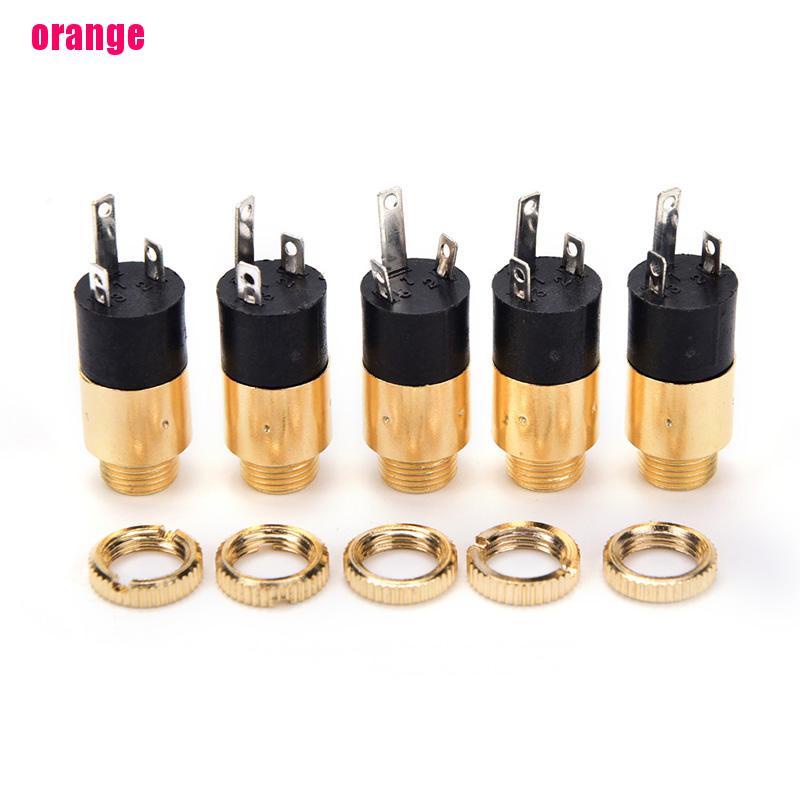 (Happy) 5pcs Pj392 Jack Audio 3.5mm Female Warna Emas Untuk Headphone