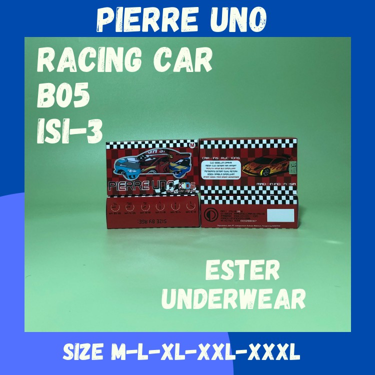 Celana Dalam anak laki-laki Pierre Uno B05 Racing car 1 Box Isi-3 pcs