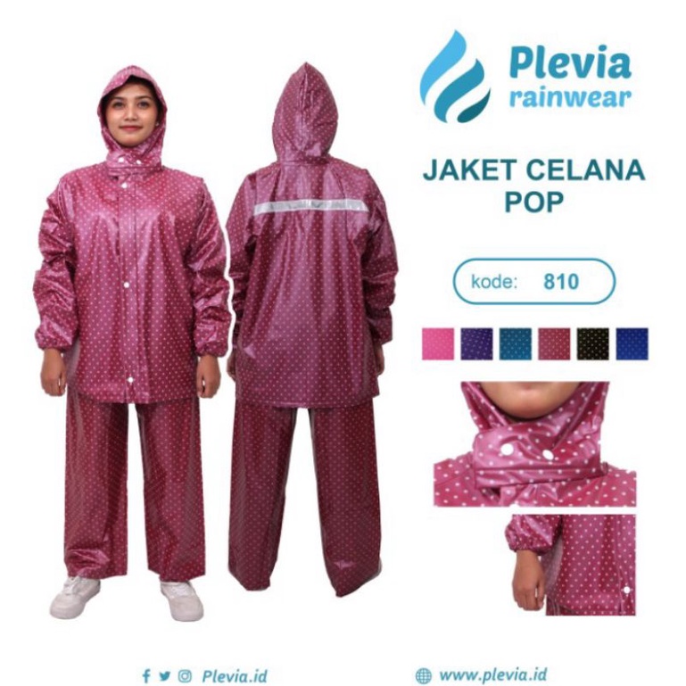 Jas Hujan Plevia Jaket Celana Polkadot type 810 Plevia