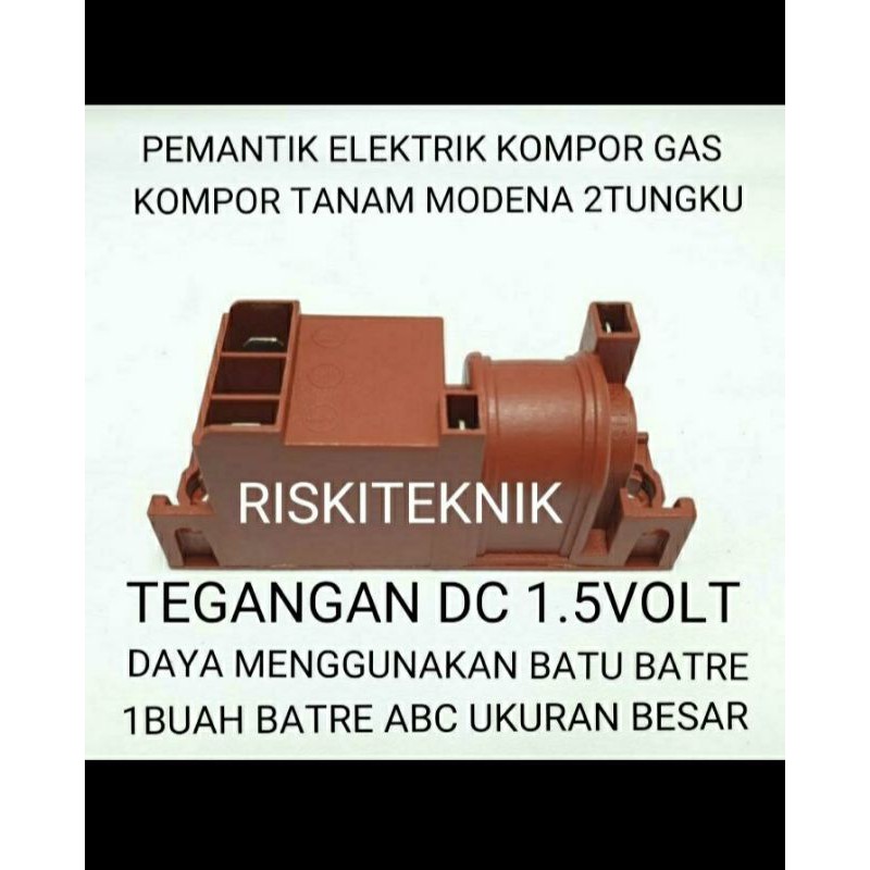 Akumulator pemantik elektrik kompor gas dua tungku daya menggunakan batu batre