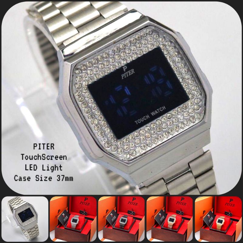 PITER Jam Tangan Wanita Digital Layar Sentuh LED Tahan Air Original