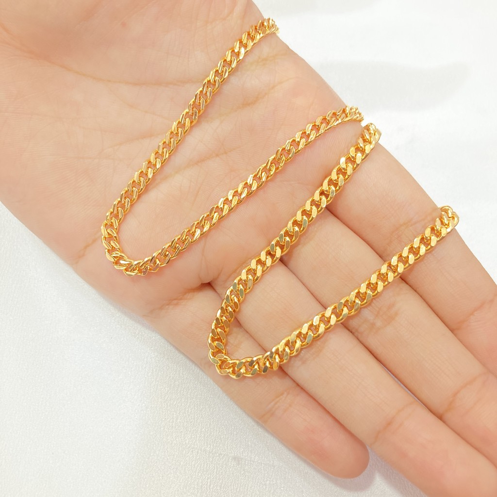 Kalung Rantai Lapis Emas - 45 cm Aksesoris Fashion Trend Unisex