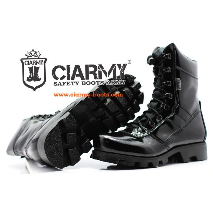 Dijual Sepatu PDL TNI Model Jatah Kulit Kilap MErk Ciarmy Type C-020RK - Hitam, 38 Murah