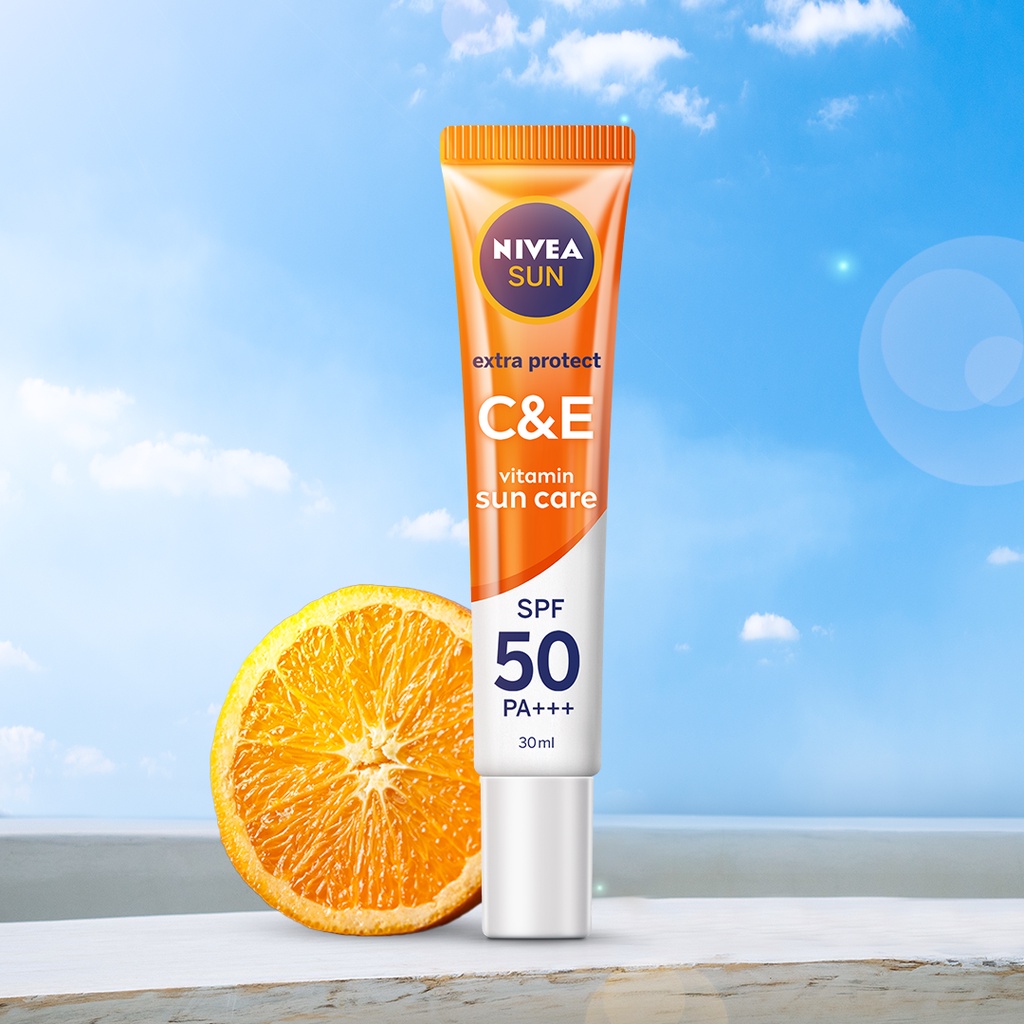 ★ BB ★  NIVEA Sun Extra Protect C&amp;E SPF50 30mL | Sunblock Wajah - Menyamarkan Noda Hitam - Melembabkan Kulit