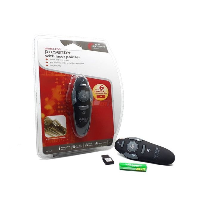 wireless presenter m-tech mt-016 - laser pointer 2.4ghz mtech mt016