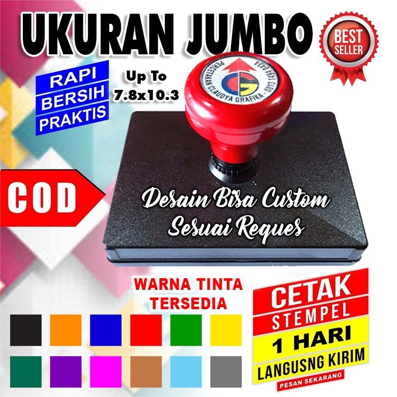 Stempel Jumbo / Stempel Kardus / Stempel Besar / Custom 1 Warna