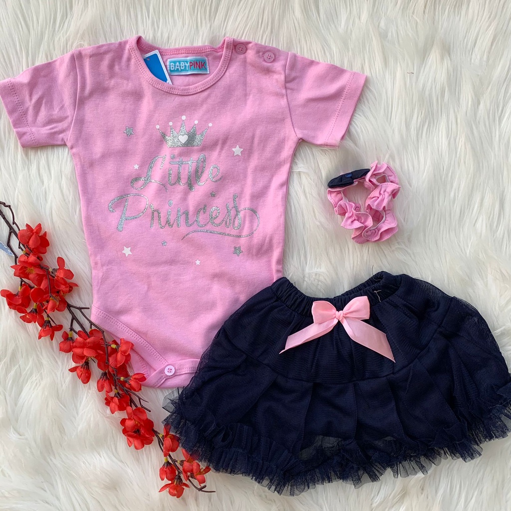 Baju setelan jumper rok bandana lucu cantik fashion anak bayi cewek perempuan baby girl pergi murah -new