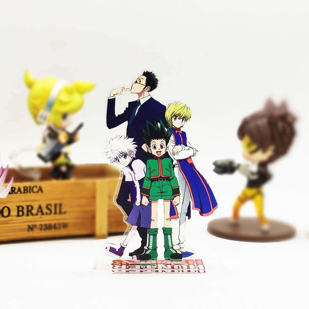 Lanfy HUNTER Pemburu Fashion Fans Hadiah Leorio Dekorasi Mainan Desktop Standing Card Irumi Hisoka Killua Zoldyck Figure Model Plat