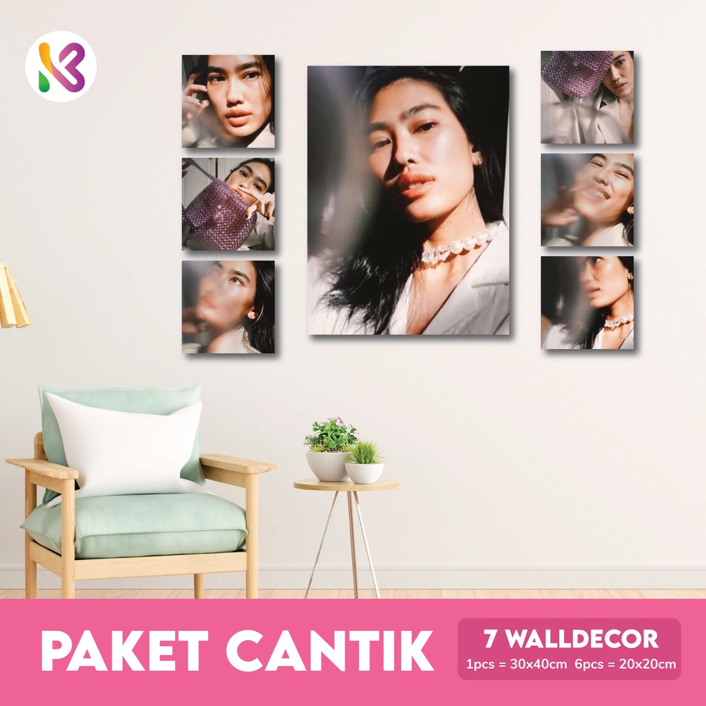 Kamilastorindo Paket Cantik Custom 7 foto Ukuran 30x40 20x20 MDF hiasan dinding