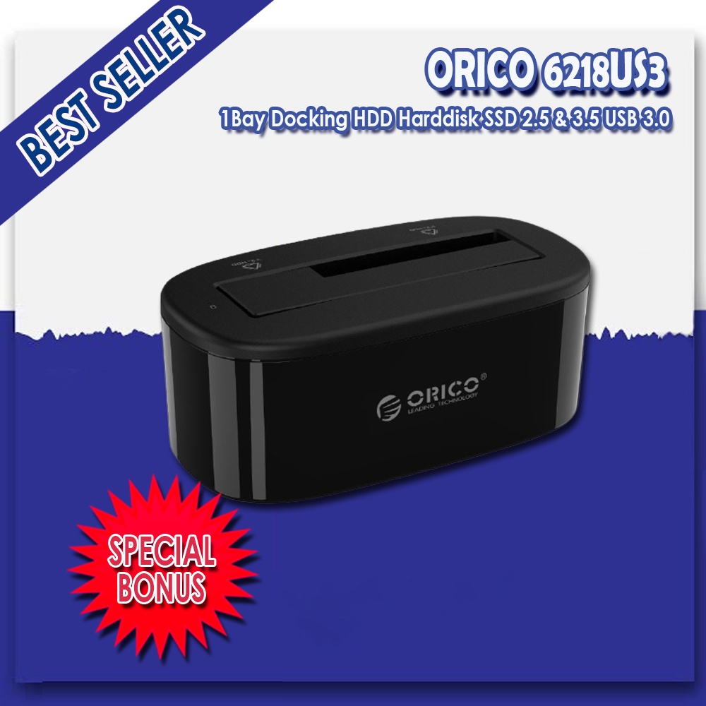 ORICO 6218US3 1Bay Docking HDD Harddisk SSD 2.5 &amp; 3.5 USB 3.0