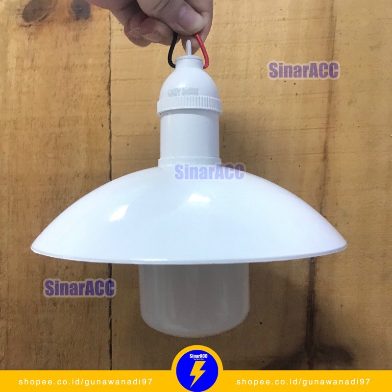 Kap mini + Fitting E27 Kap lampu jalan + Fitting WD e-27 gantung PVC anti karat outdoor minimalis