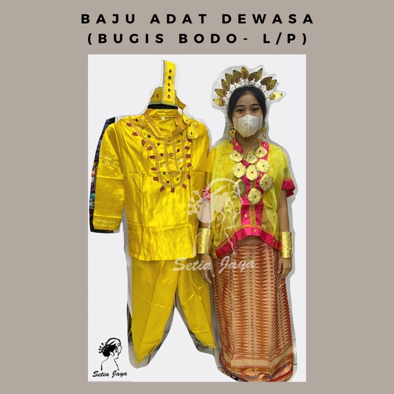 Kostum Tarian Bugis Makassar Bodo Dewasa Couple Full Set | Baju Tari Pentas Lomba Sanggar