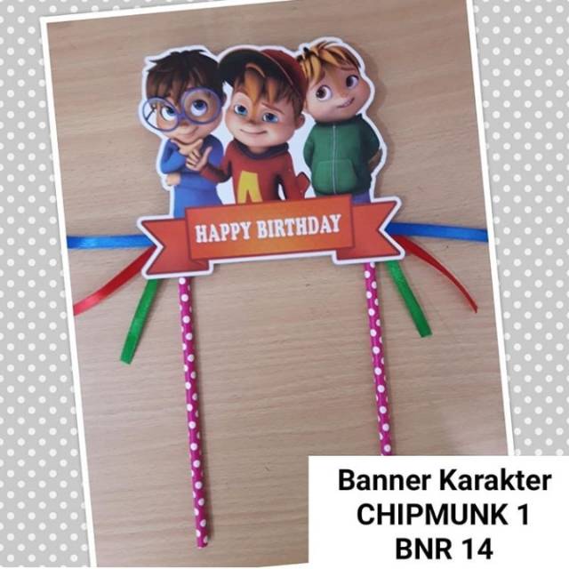 BNR 14 - BANNER CAKE HAPPY BIRTHDAY CHIPMUNK 1