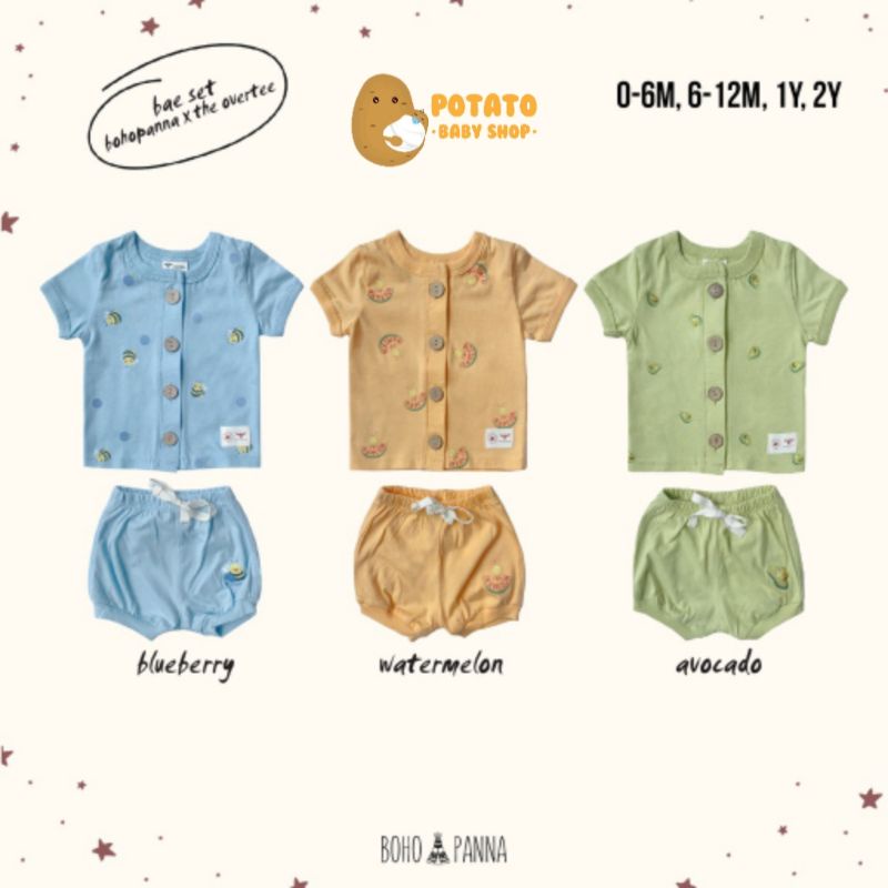 BohoPanna - Bae Set Print - Setelan Nb sd 2th Boho Baby Panna