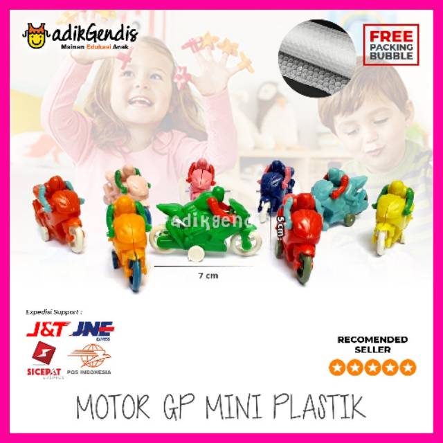 Mainan 90an motor balap plastik mini