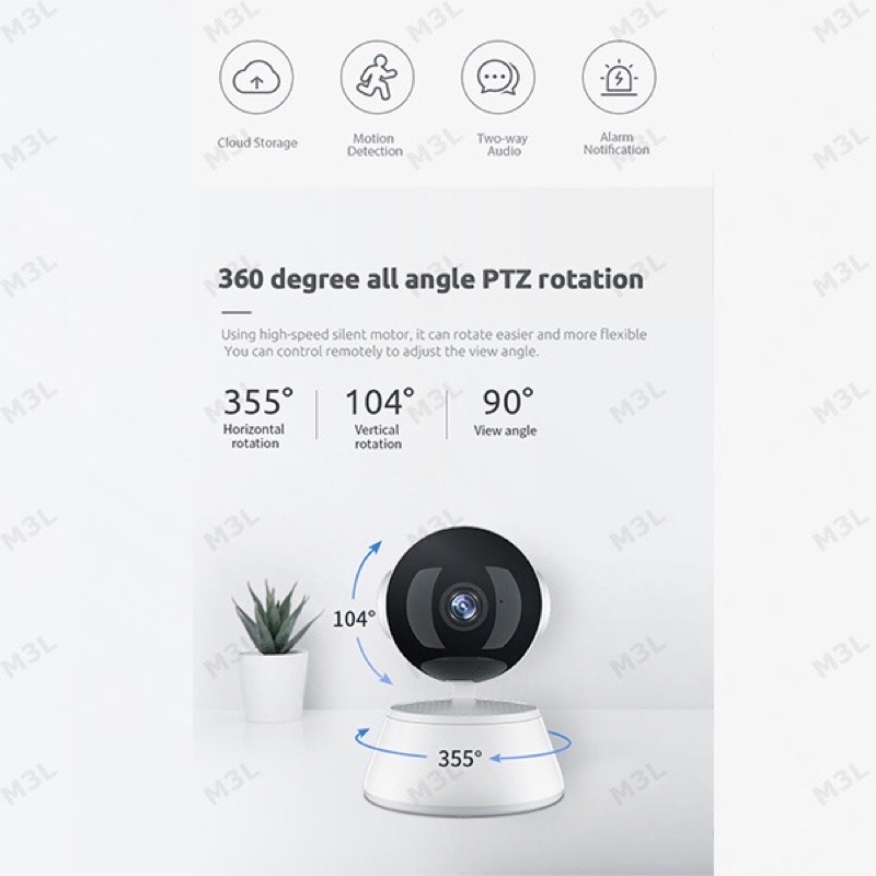 CAMERA CCTV Robot wifi Indoor Kamera IP Pengintai HD 720P infrared Murah - V380 Pro