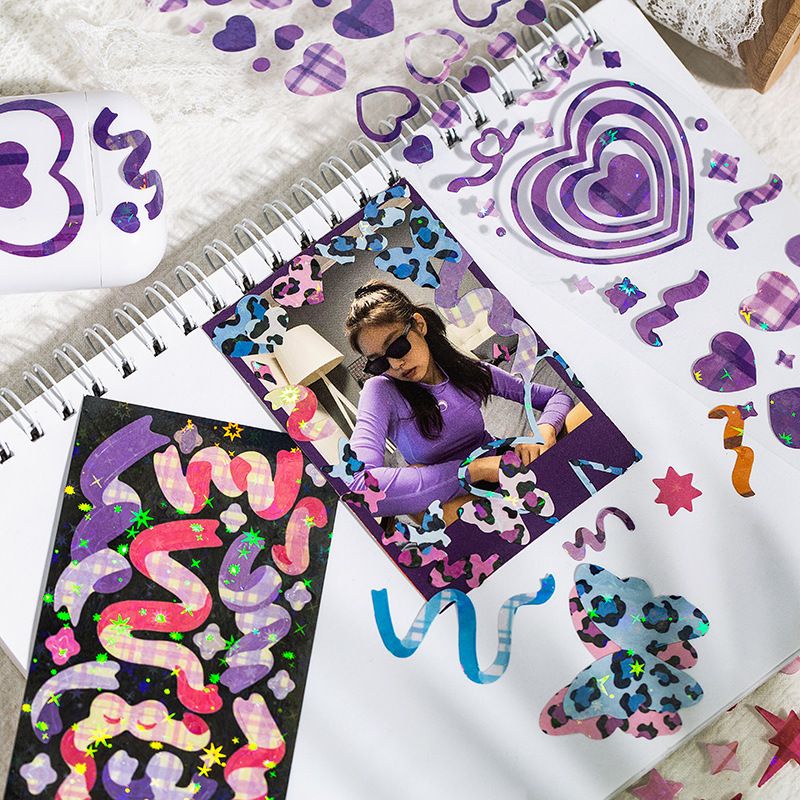 

Sticker Deco Hologram - Love Rose Confetti Ribbon Cherry