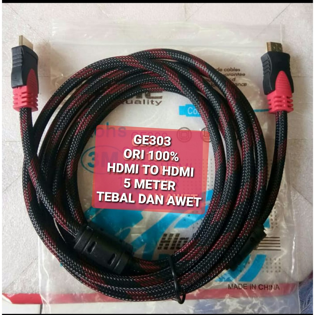 G303 Kabel hdmi 5 meter cable tv televisi monitor cpu komputer led cable high speed hdtv full hd hd universal multi Ps playstation panjang  HDMI HDMI Panjang kabel 5 meter  BISA SEGALA JENIS TV ATAU MONITOR  KUAT DAN TAHAN LAMA  BERKUALITAS TINGG