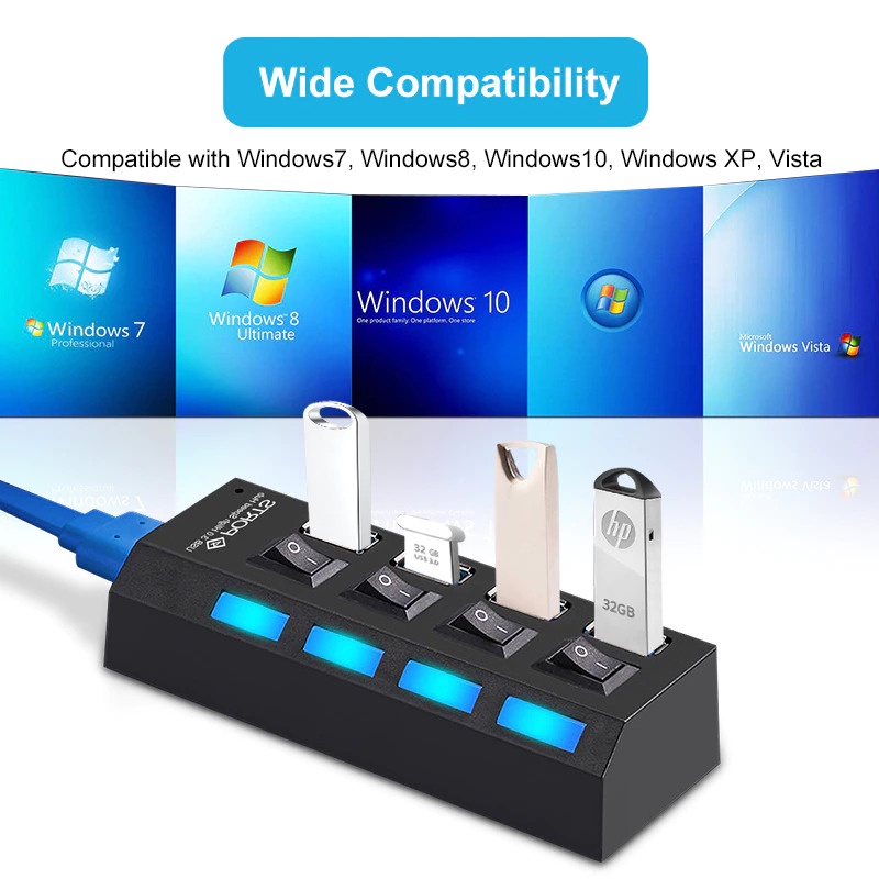 USB HUB 3.0 4 PORT DENGAN POWER SUPPLY