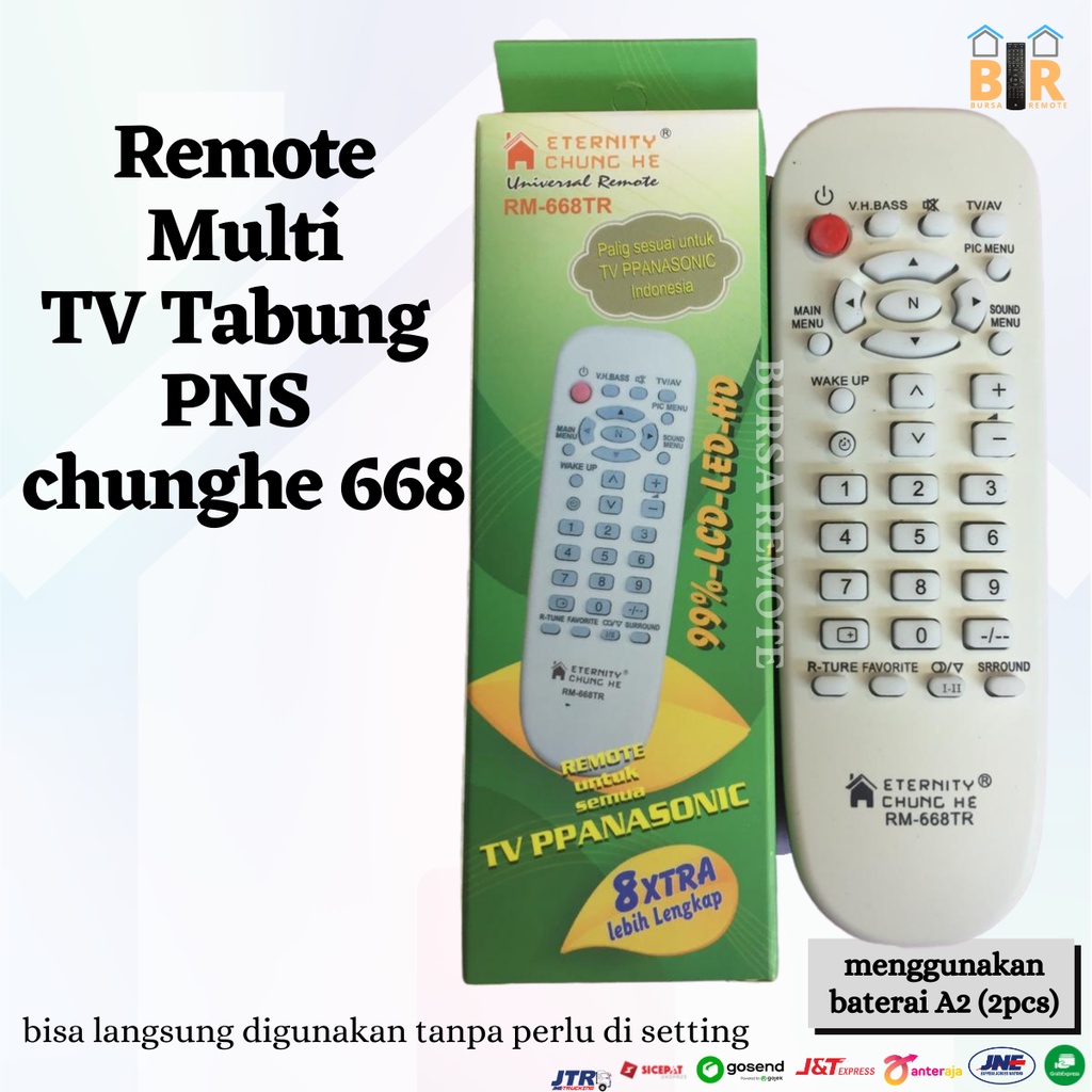 Remot / Remote TV Panasonik Tabung MULTI CHUNGHE tanpa setting series