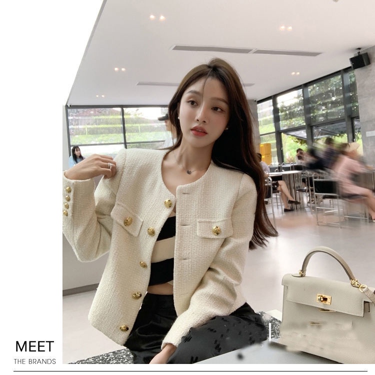 Suhao Premium Little Fragrance Wanita Musim Gugur Baru Mantel Korea Versi Long-Sleeve Jaket longgar Pendek Awal Musim Gugur Top