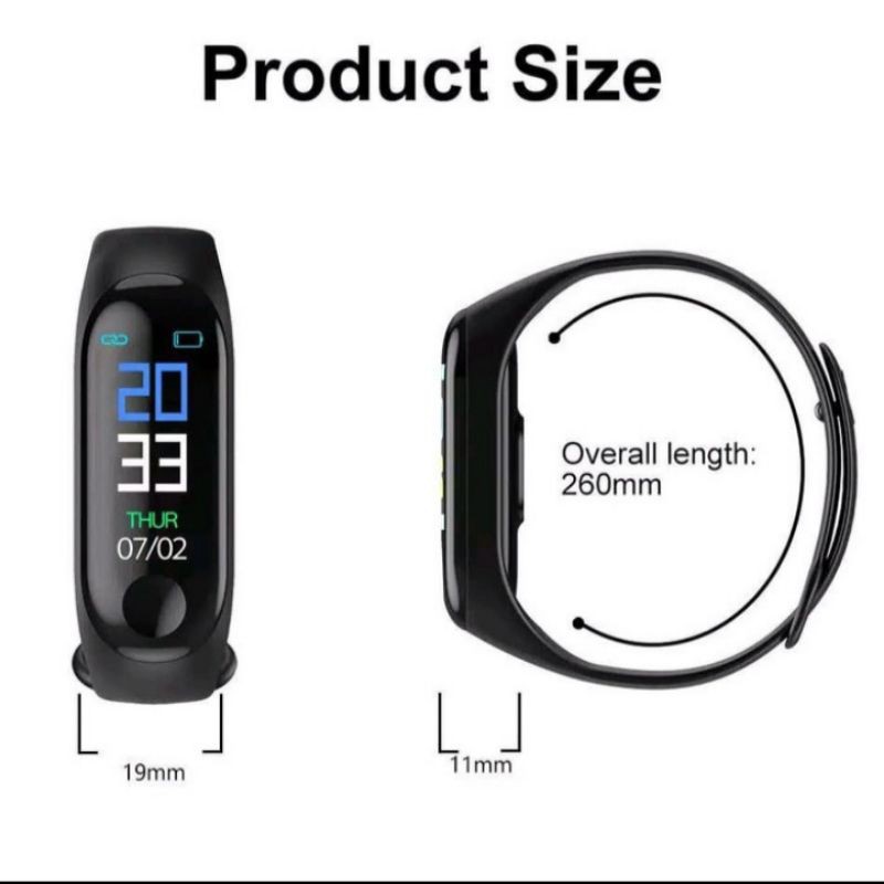 Smart Watch M3 plus jam Smartband SmartWatch xiaomi Mi band 3